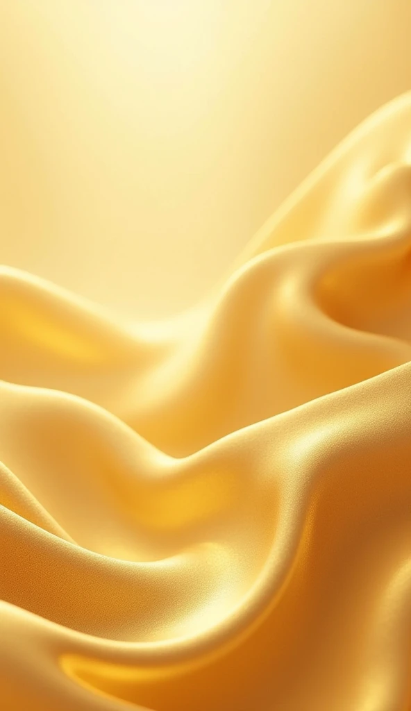 Make the image of a golden abstract background with dark and light gradient with a luxurious look. The design features soft, flowing waves that create an effect of movement and depth.. There are subtle variations in the golden tones, ranging from pale yellow to a deeper gold.
The texture of the background combines smooth areas with zones that have a finely reticulated pattern., which adds dimension and visual complexity. The undulating shapes intertwine and overlap, creating a play of light and shadow that enhances the feeling of elegance and sophistication.
The overall effect is that of a silky fabric or polished metal surface that reflects light in a soft, ethereal way.. The abstract composition evokes images of ripples of golden sand or perhaps luxurious fabrics in motion..