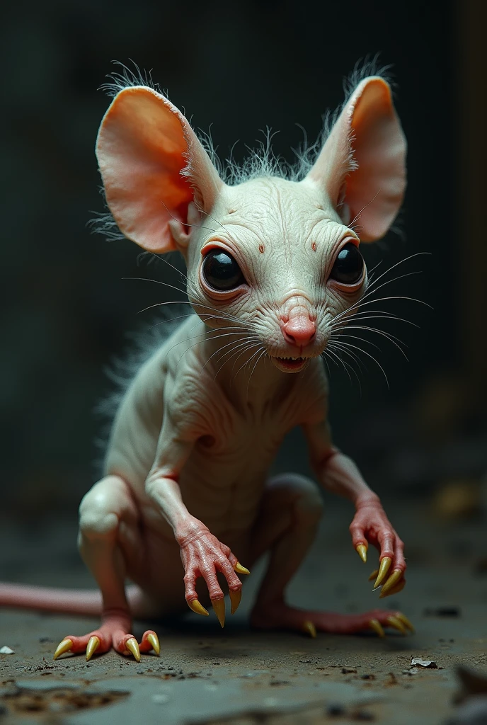 Draw a hairless mouse cousin, draw it uglier 