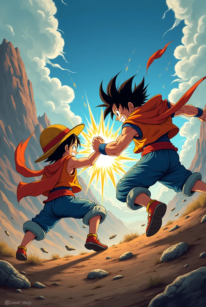 Monkey D Luffy fight against Son Goku