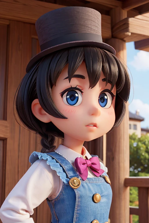 9age、female、Large head、Top Hat、