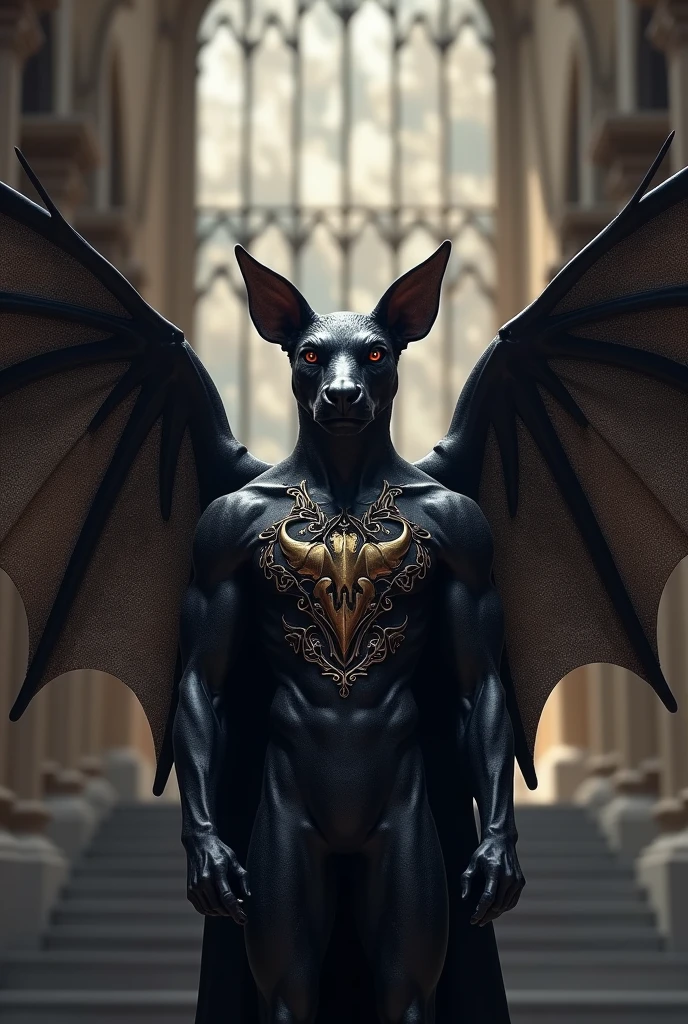 Create an institutional mascot for a private school inspired by a bat