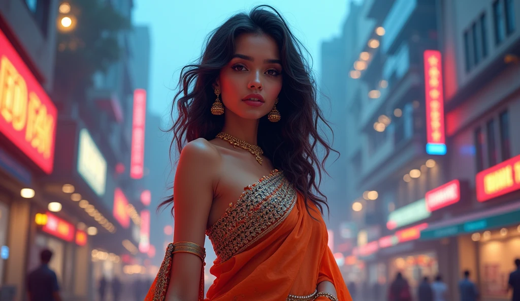 Indian girl with morden dress