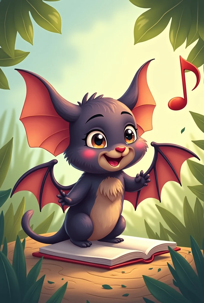 Create an institutional mascot for a private school with preschool to high school level focused on children and young people inspired by a bat