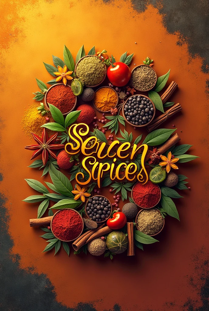 Generate a logo of a restaurant name seven spices 