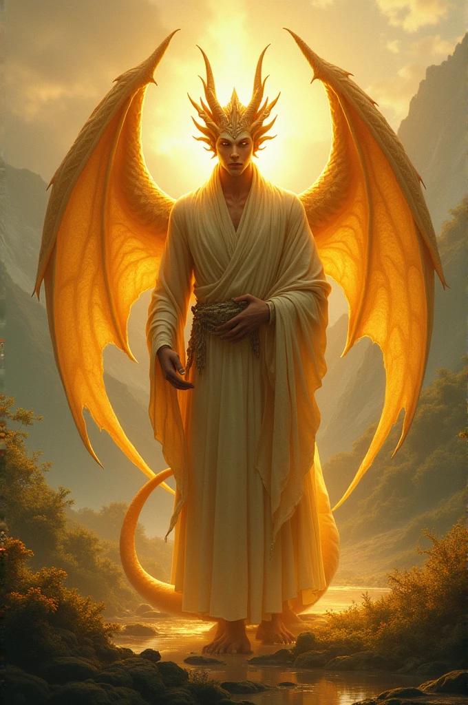 A half human and dragon who is a monk and he is golden