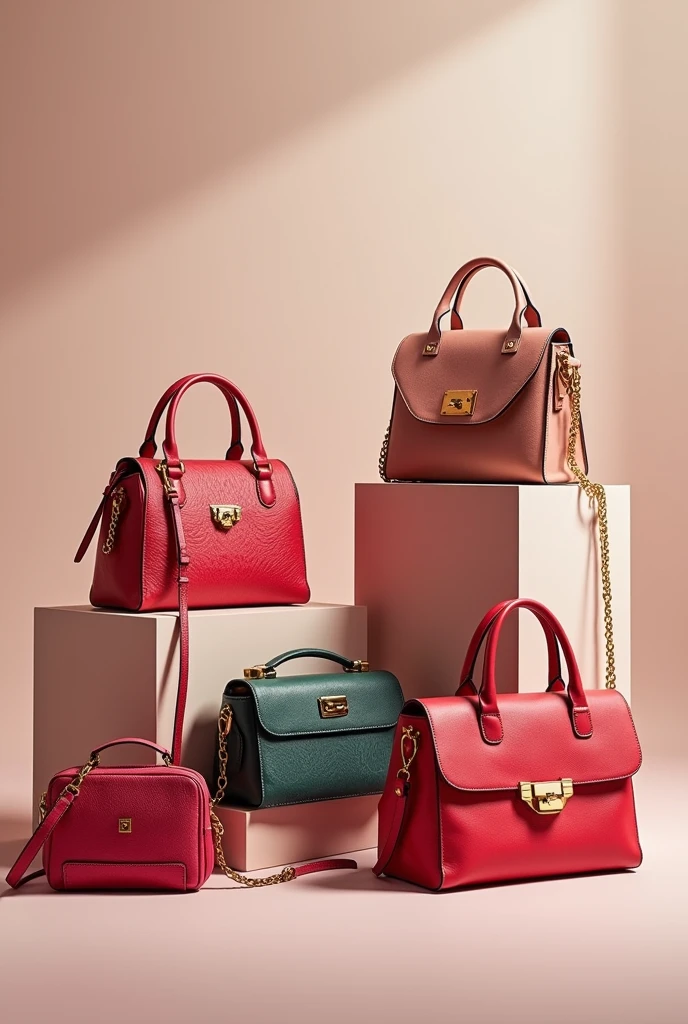 Image with various ladies handbags, striking 