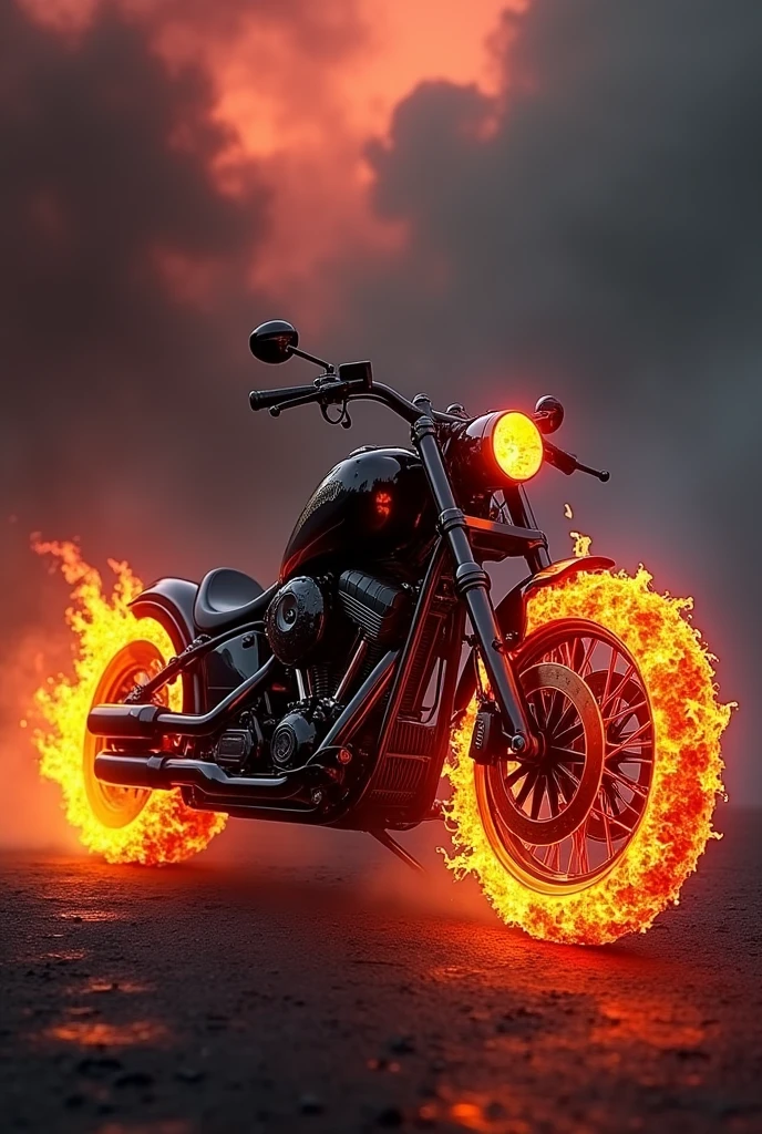 Gorgeous ghost rider bike stylish awesome looks hd with cool dark terror background