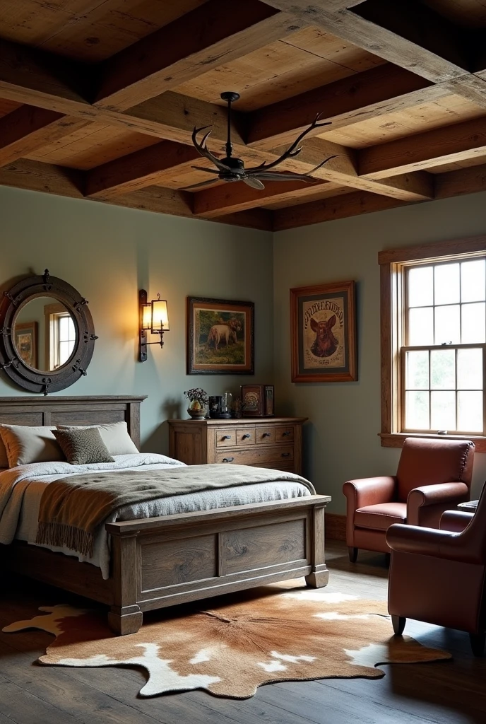 Design the interior of your teenage son's bedroom inspired by John Dutton