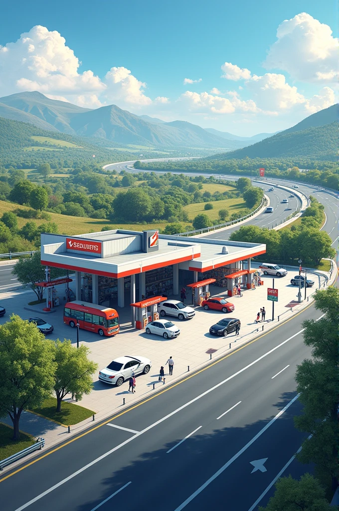 A service station on a highway