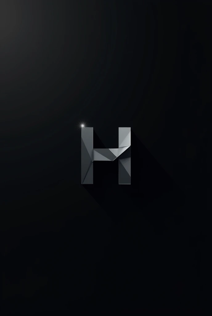 Letter H、Three-dimensional,logo,Black background