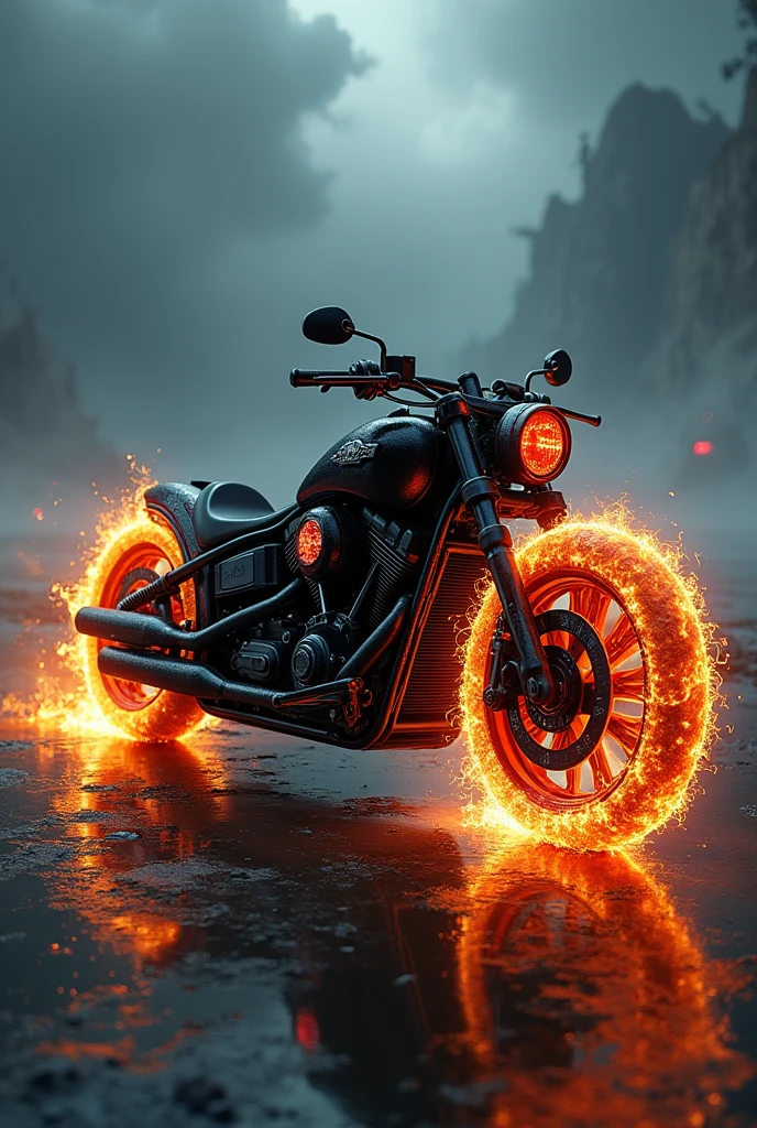 Gorgeous ghost rider bike stylish awesome looks hd with cool dark terror background scary and creepy 