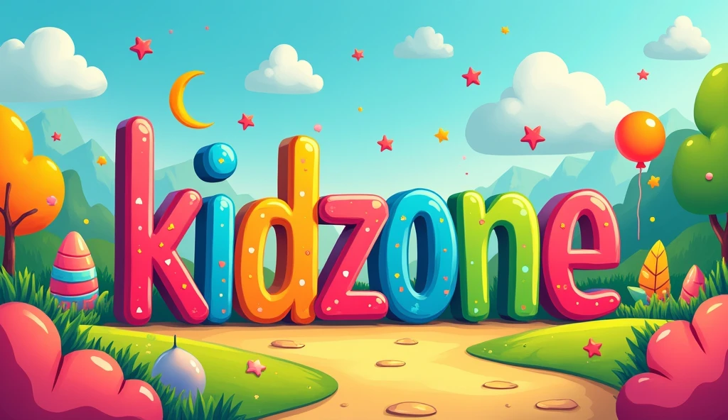 create a thumbnail and write "KIDZONE" on it. write it in an impressive manner.
