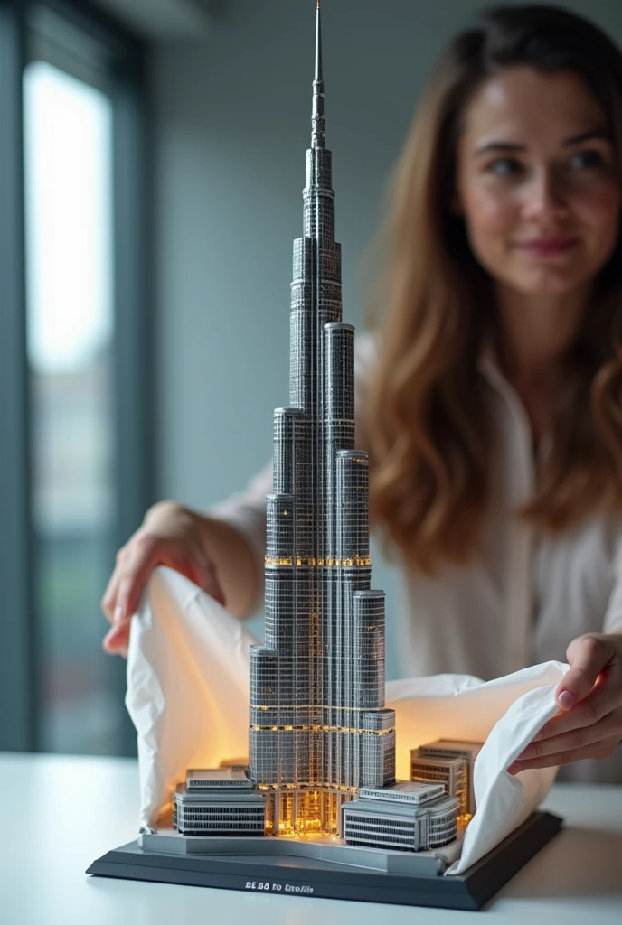 Create a video for me in that unboxing of Burj Khalifa gift 