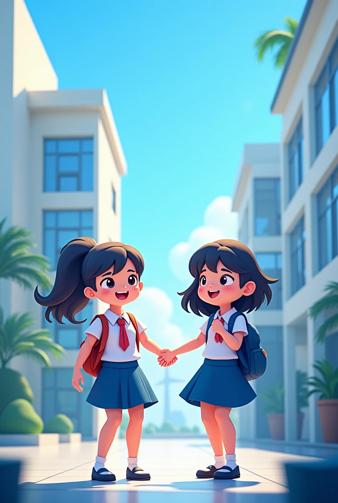 The internship job announcement is now open for applications. There will be a cartoon image of 2-3 university students wearing Thai university uniforms in a fun tone and a good atmosphere in the middle or right side of the image. It will be 1&quot; in size./4 of all the images and there is space for me to add the specifications.. Please create a 3D illustration and the main color tone is cool., Especially in blue