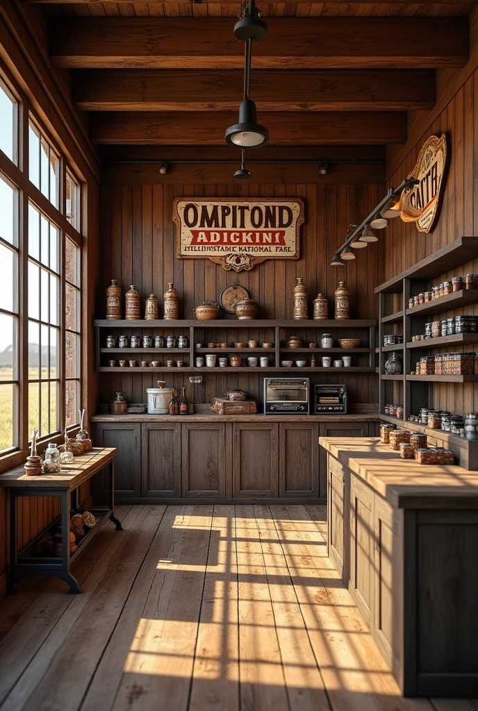 Design the interior of a kiosk inspired by John Dutton 