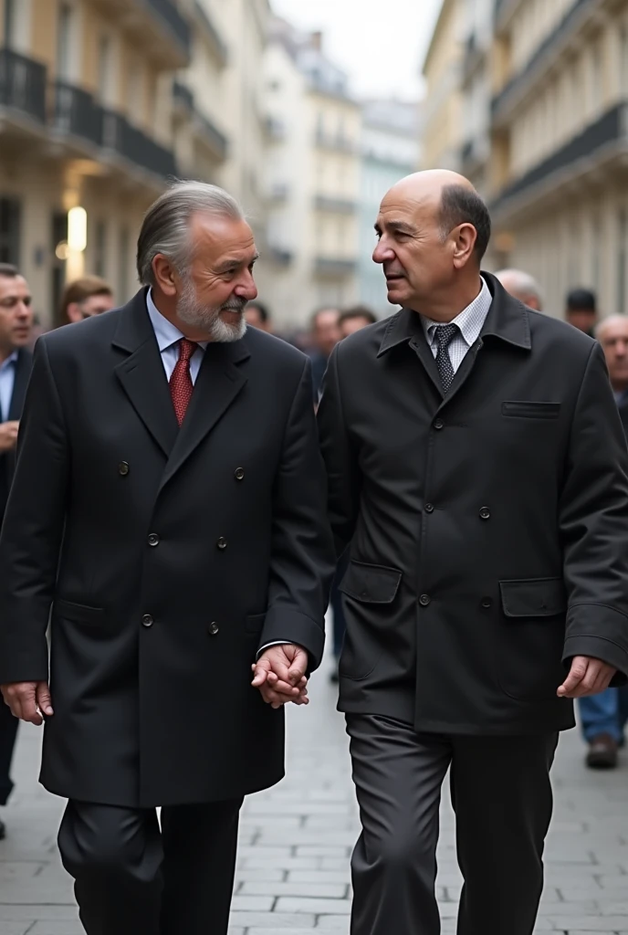 A photo taken from afar by a reporter of León Blum and Bernabé Ferreyra walking hand in hand from afar and catching them in the act