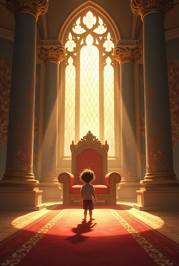 A boy wakes up in the throne room, still dizzy.