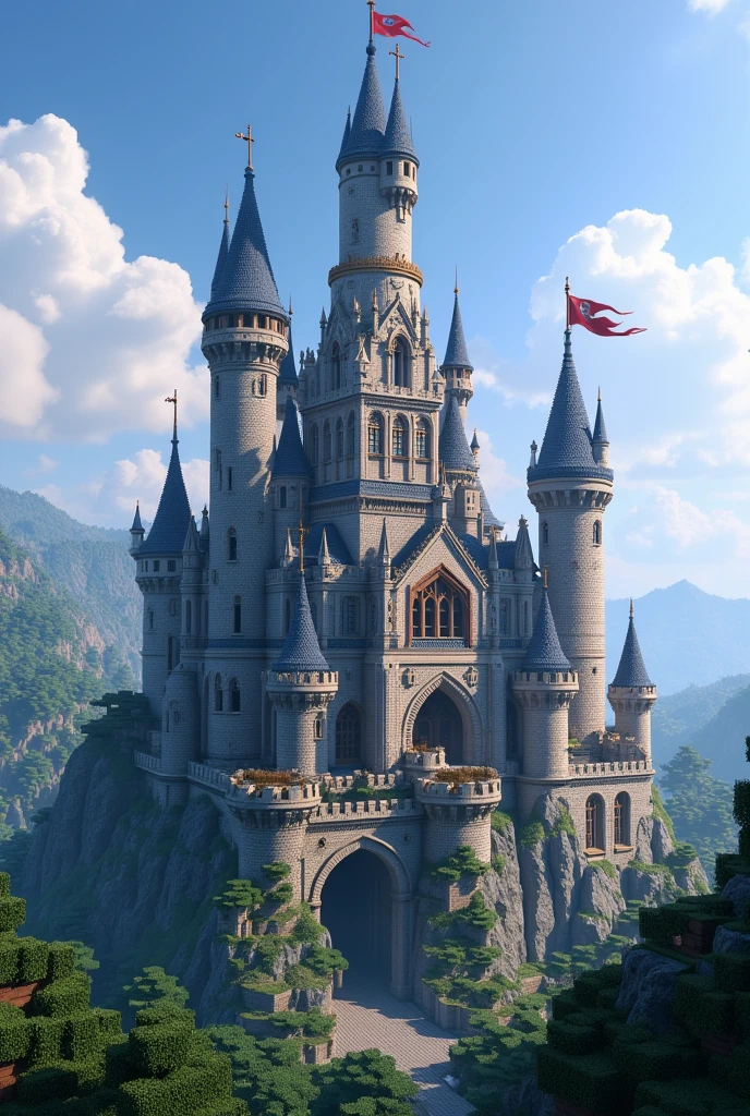 Give me a castle image in Minecraft