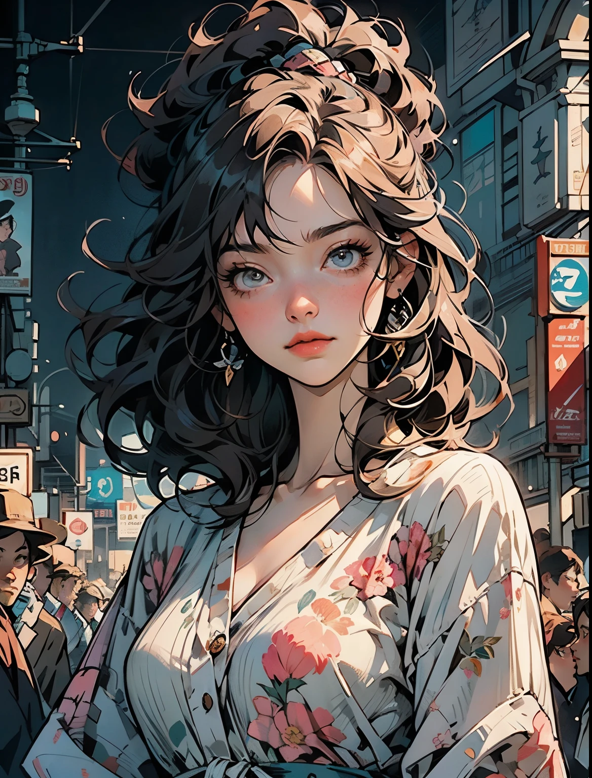 march| Standing alone on a hill| in the middle| A detailed beautiful face| anime style| Key images| complicated details| Highly detailed| Amazing| lively| Panorama| cinema| Carn Griffiths| Conrad Roset| Ghibli