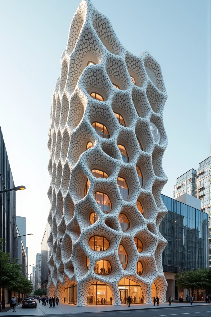 Building design with realistic honeycomb relationship 