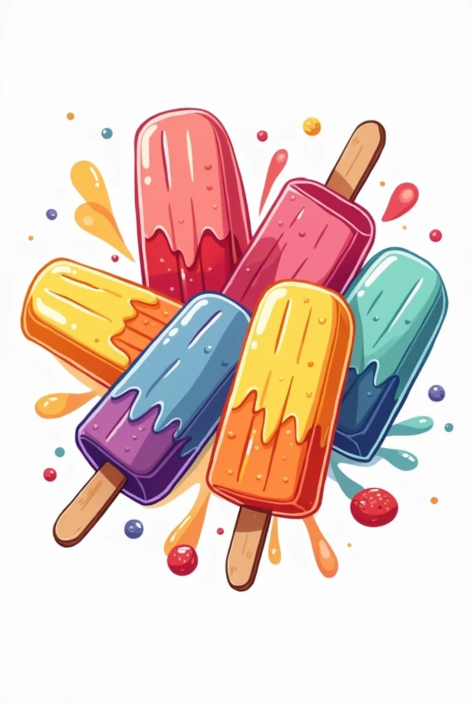 I need you to create a logo with Itu popsicles in different flavors with space for a slogan..