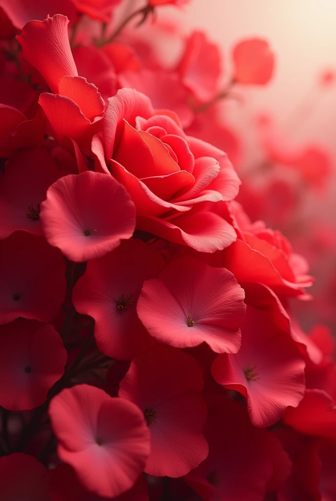 Create a picture of red rose petals