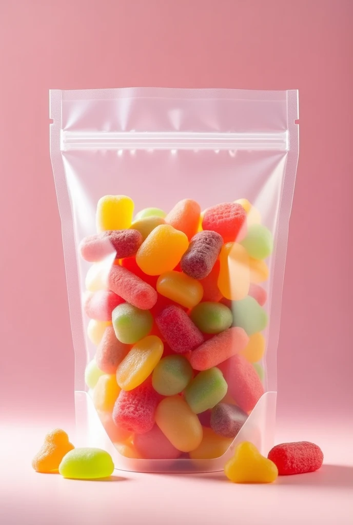 A bag of candy
Front view