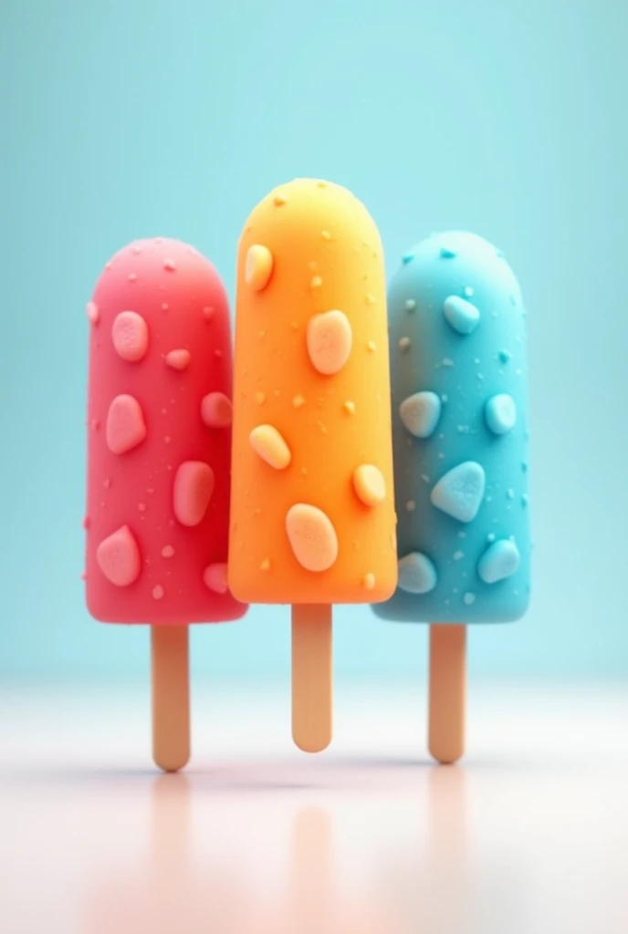 I need you to create a logo with cylindrical animated popsicles in different flavors with space for a slogan..