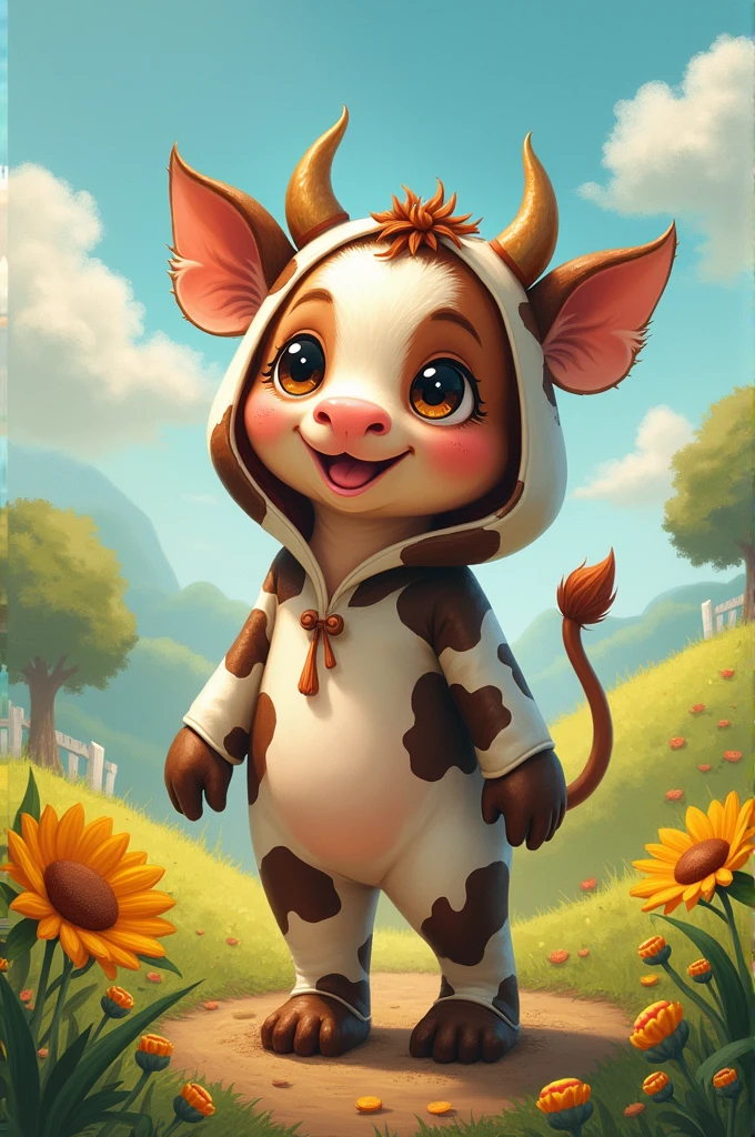 Chichona in a cow costume