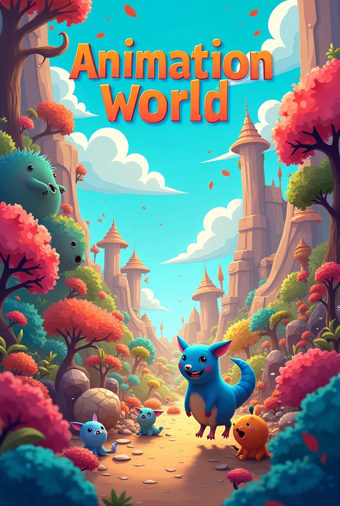For youtube channel cover photo my channel video is cartoon video made by animation and channel name is [Animation world]