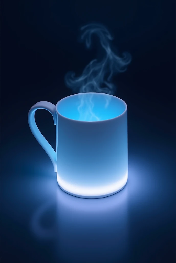 White mug with neon light 