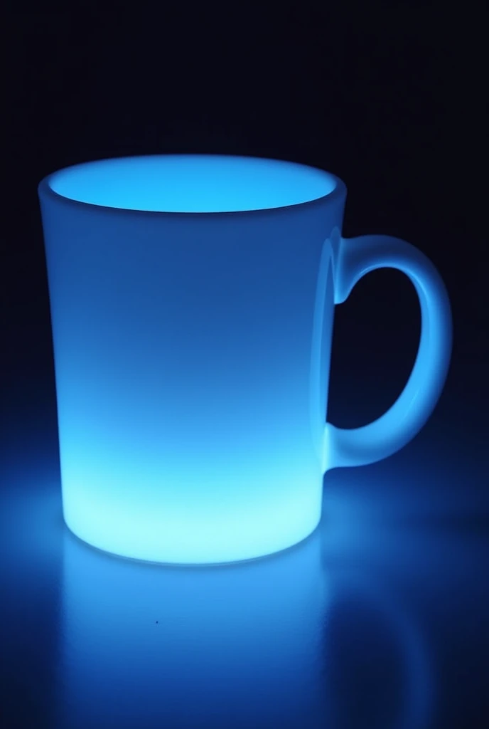 White mug with neon light 