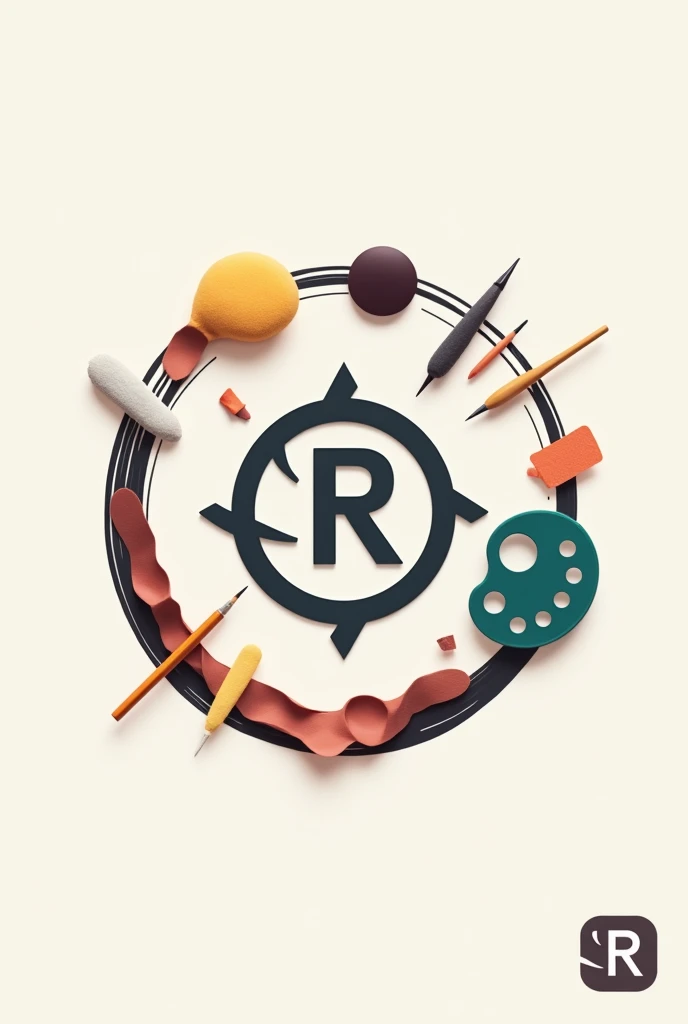 Logo including r15 v4 and art tools with a round shape