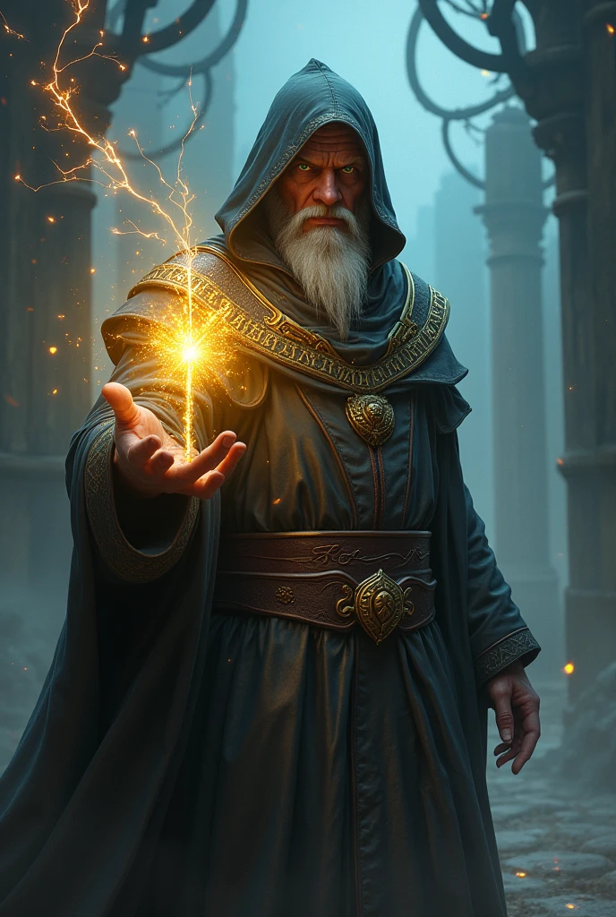 Wizard holding golden key