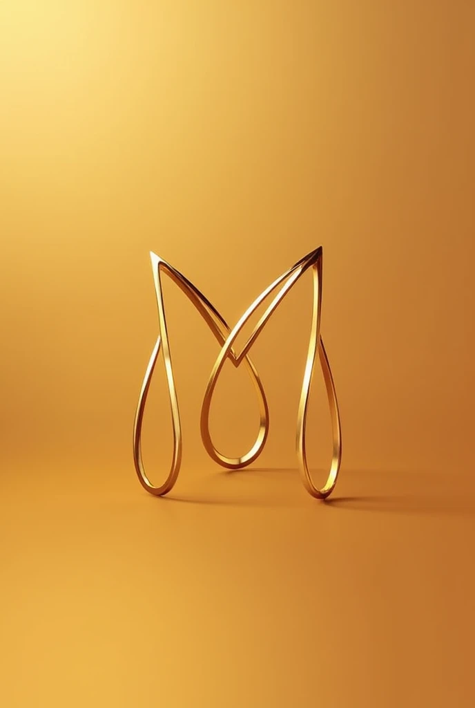 Create a name logo for a women's store brand named Hemera m. Abstract style in golden tones