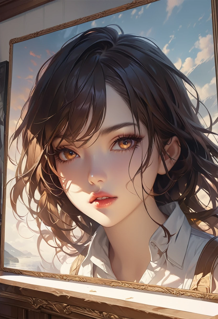 masterpiece, Highest quality, (Highly detailed CG Unity 8k wallpaper),
girl, CGSociety, Complex, Attention to detail, Clear focus, dramatic, Realistic painting