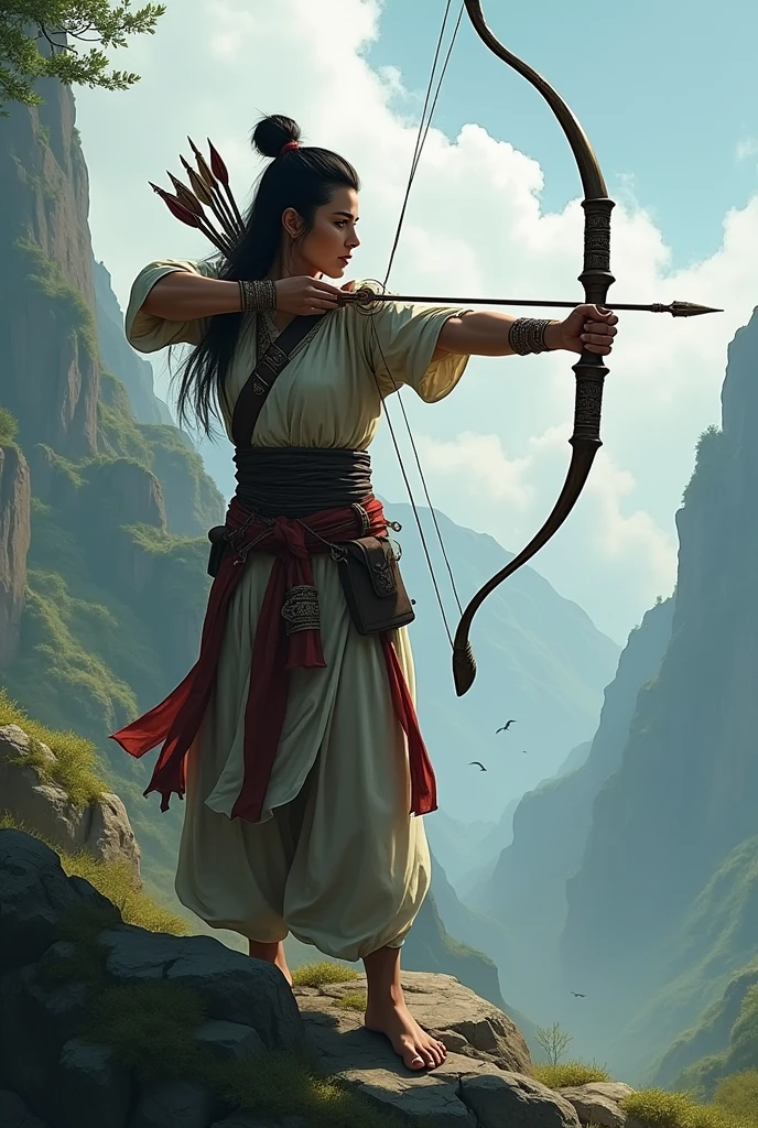 an archer hitting a target
