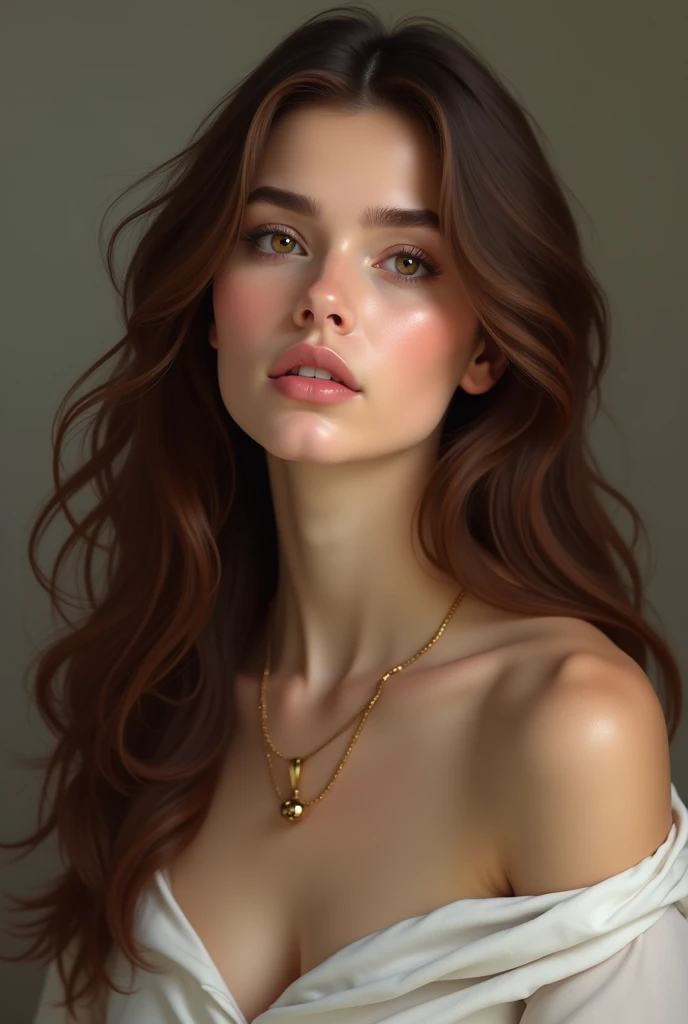 Beautiful realistic Christian brunette woman 