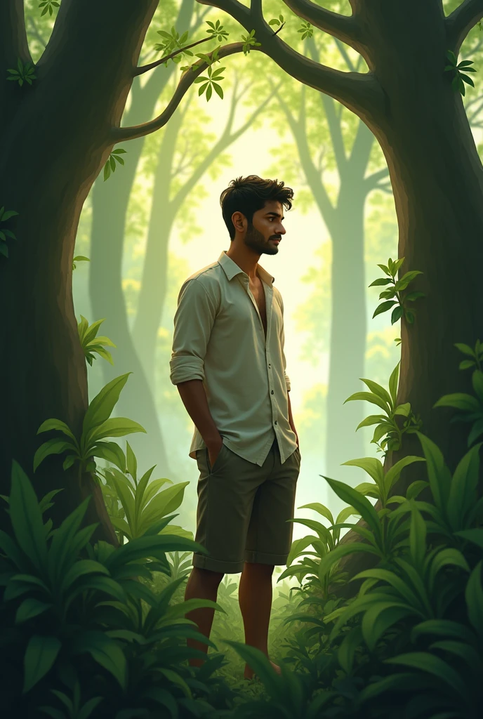 Kerala boy, age -26, height 172cm, white color.back ground-tree,