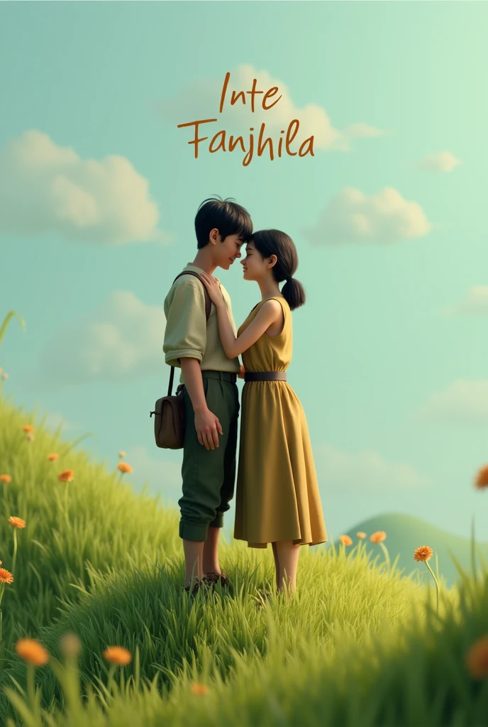 I poor boyfriend her name is Nayon&Tanjila 3d text in a hill,,her girlfriend going