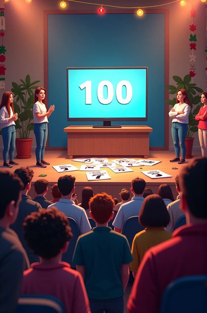 Raffle of 100 numbers for a television