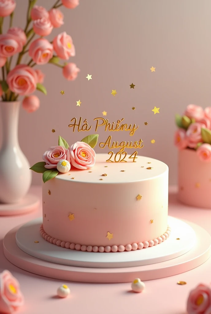 Create me a birthday cake image with the name Hà Phương Duy August 28, 2024