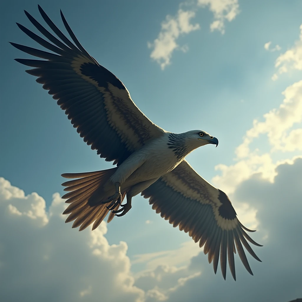 Bird Flying while carrying letter in legs