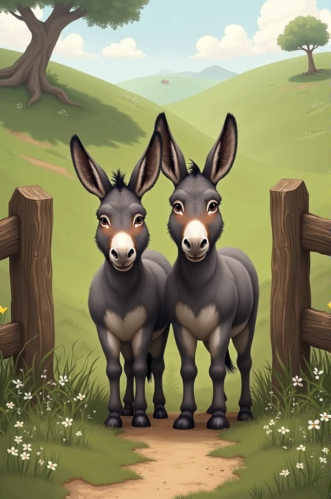 Two donkeys in a horseshoe