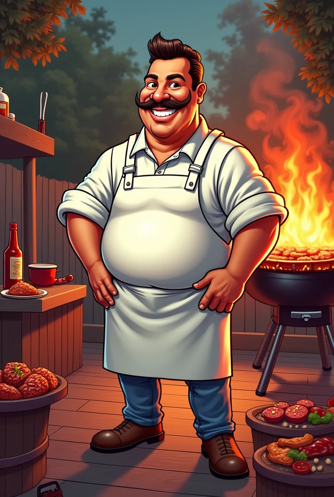 Create a profile picture for a barbecue with the name Bruno&#39;s barbecue 