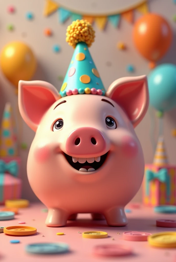 50th birthday animated piggy bank