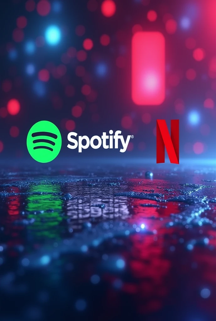 An image where Spotify appears, amazon  Prime Video, Netflix and Disney Plus with their respective logos 
