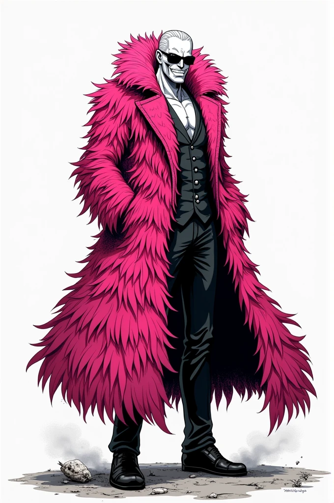 I want an image of Doflamingo in the manga standing up that can be outlined with effects in edit without a background.