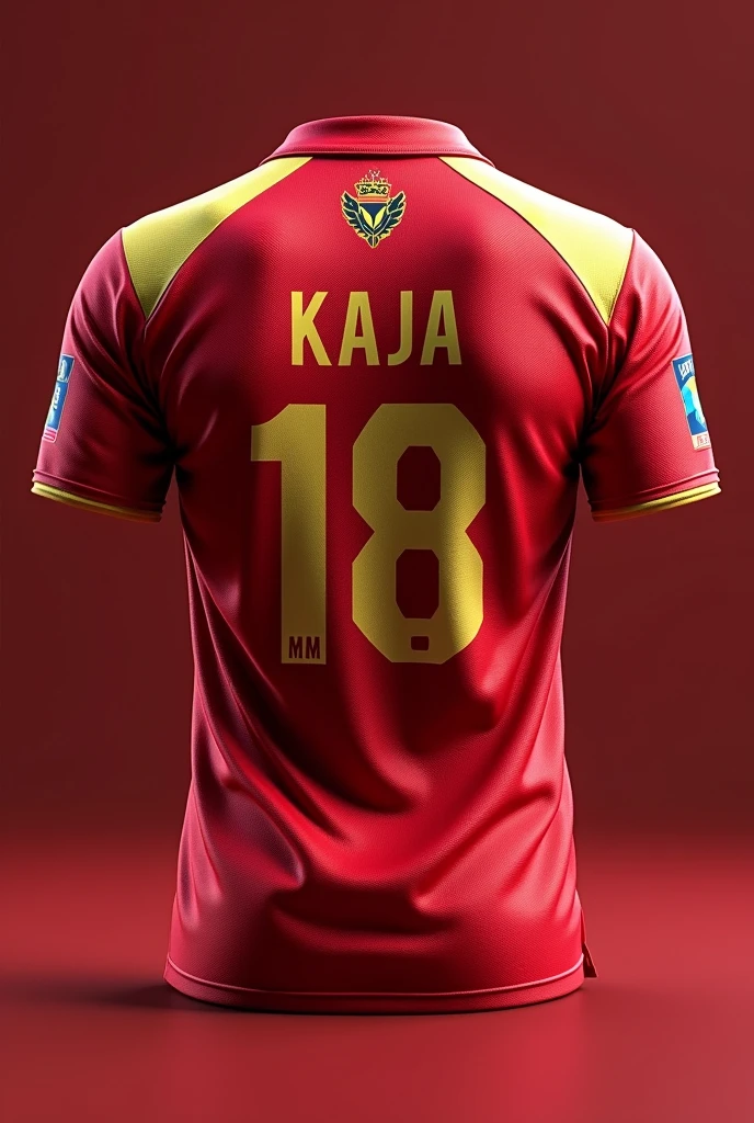 Create 2023 RCB jersey with name kaja in back side And number 18
