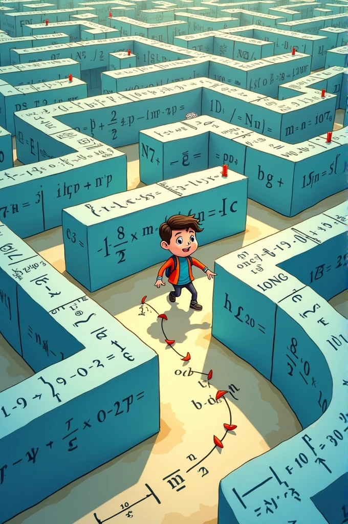 A funny graphic showing that math is like a maze